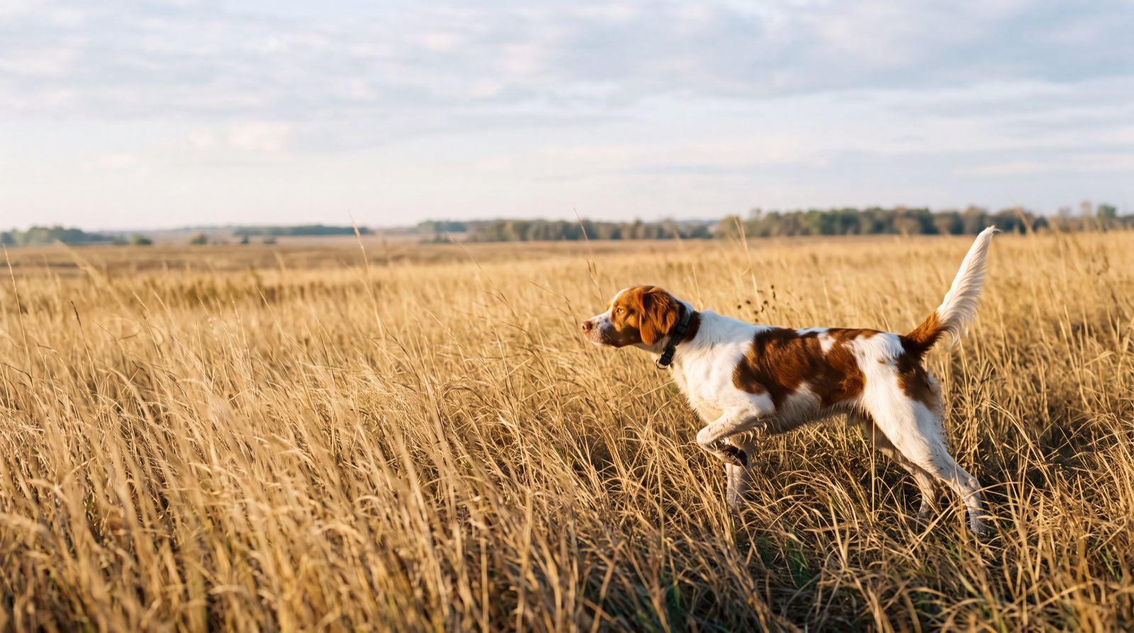 Hunting dog on point